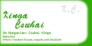 kinga csuhai business card